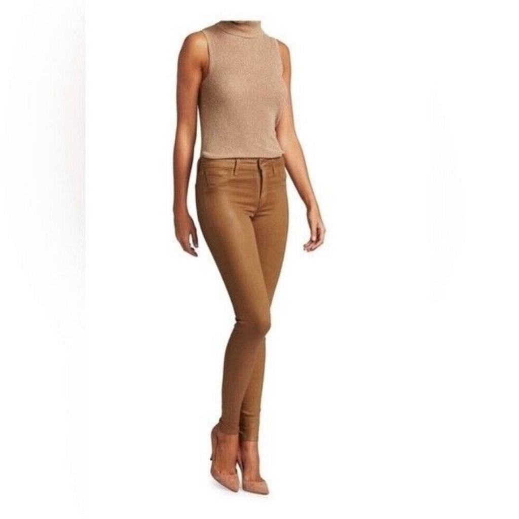L’agence Jeans Size 26 Coated Skinny High Rise Fitted Marguerite Java